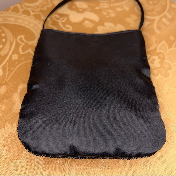 Black Sequin Small Purse Crossbody  Event Party Formal Glam Goth Retro Pinup - Picture 6 of 11